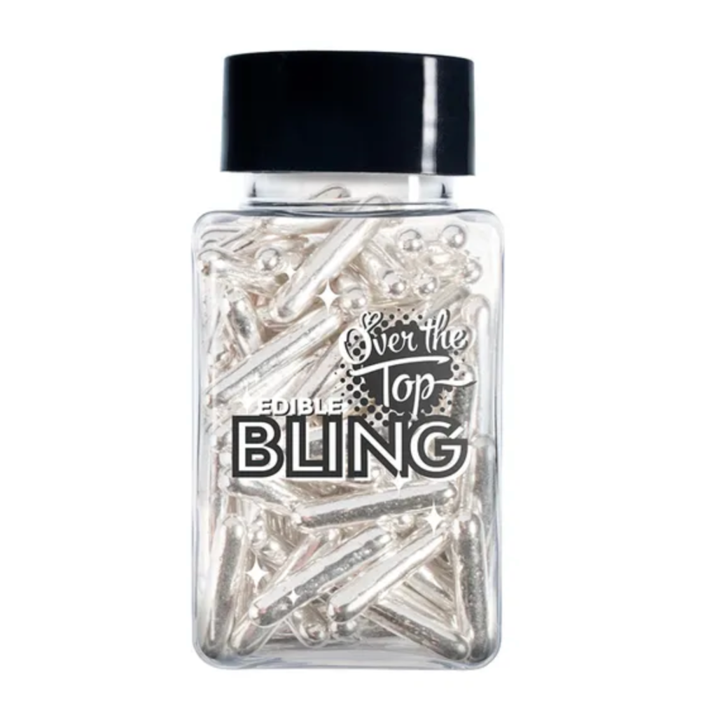 Over the Top Edible Sugar Rods - Metallic Silver 70g