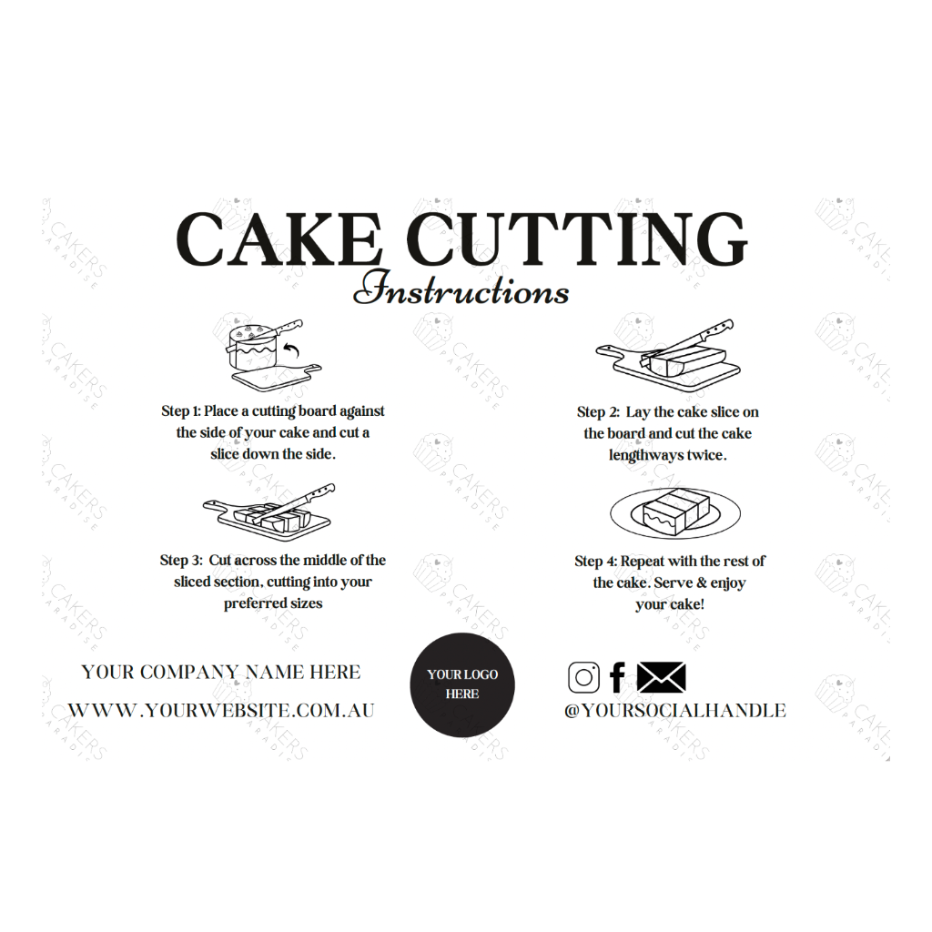 Cake Cutting Instruction Labels