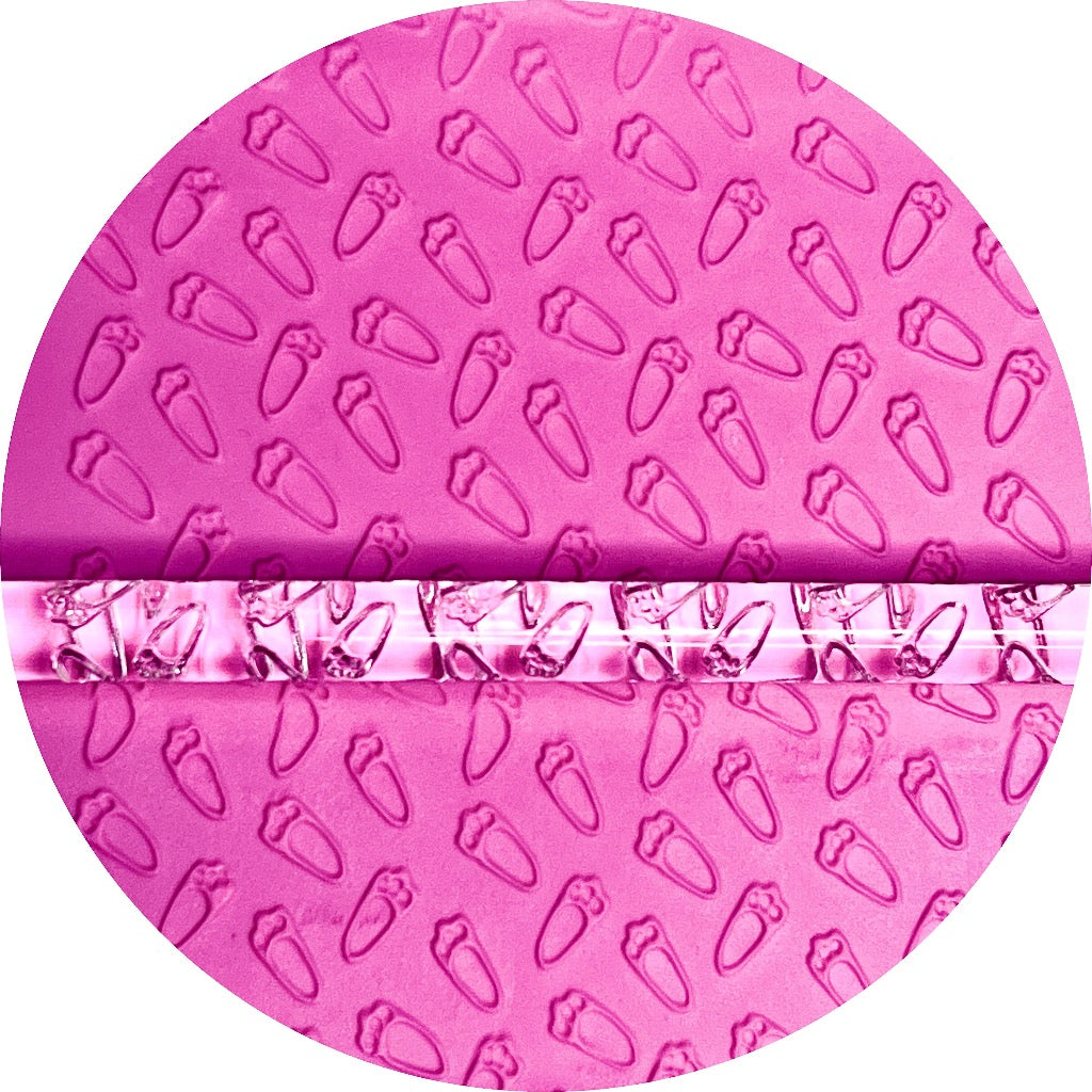 Acrylic Embossed Rolling Pin - Easter Bunny Steps