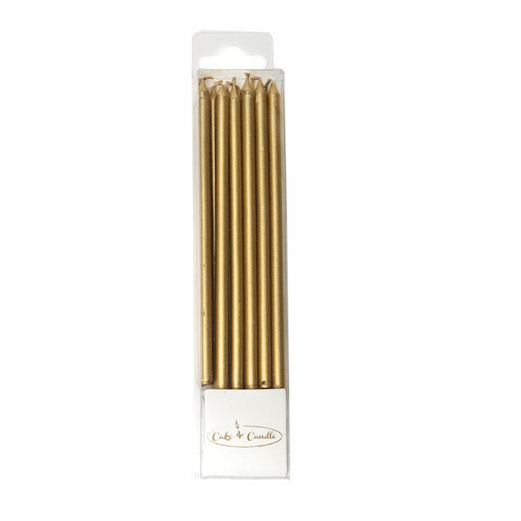 cake candles tall gold pack of 12