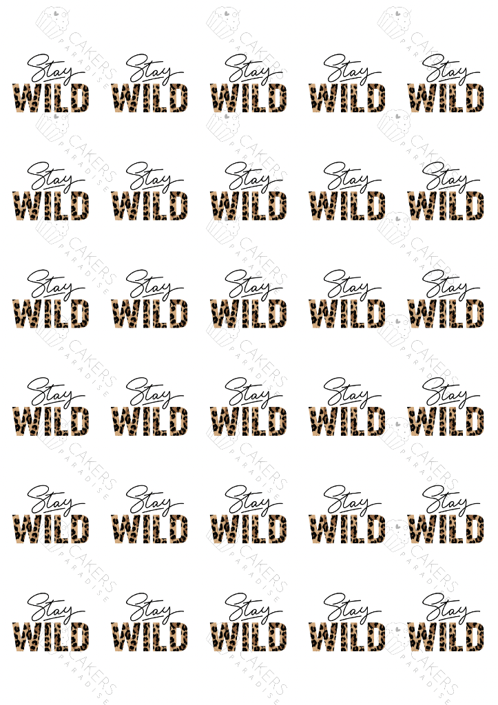 1.5" Cupcake Edible Icing Image - Stay Wild and Chic