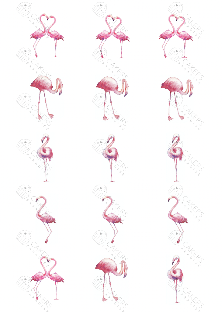 2" Cupcake Edible Icing Image - Tropical Flamingo
