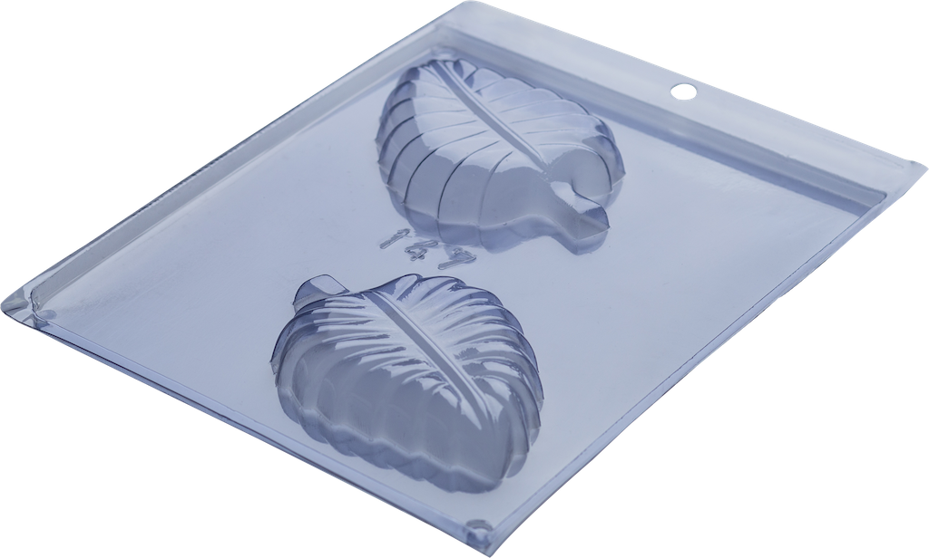 plastic chocolate mould portoforma tropical monstera palm leaves