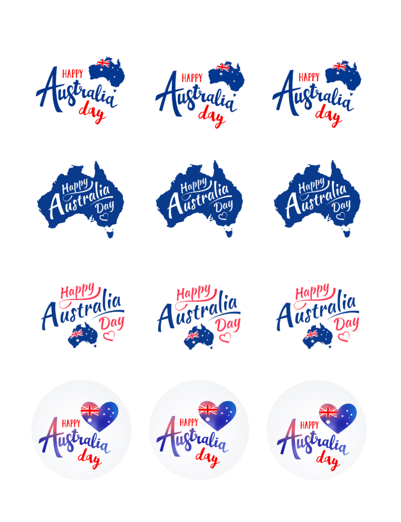 Edible Icing Cupcake Cake Topper Image Australia Day 2"