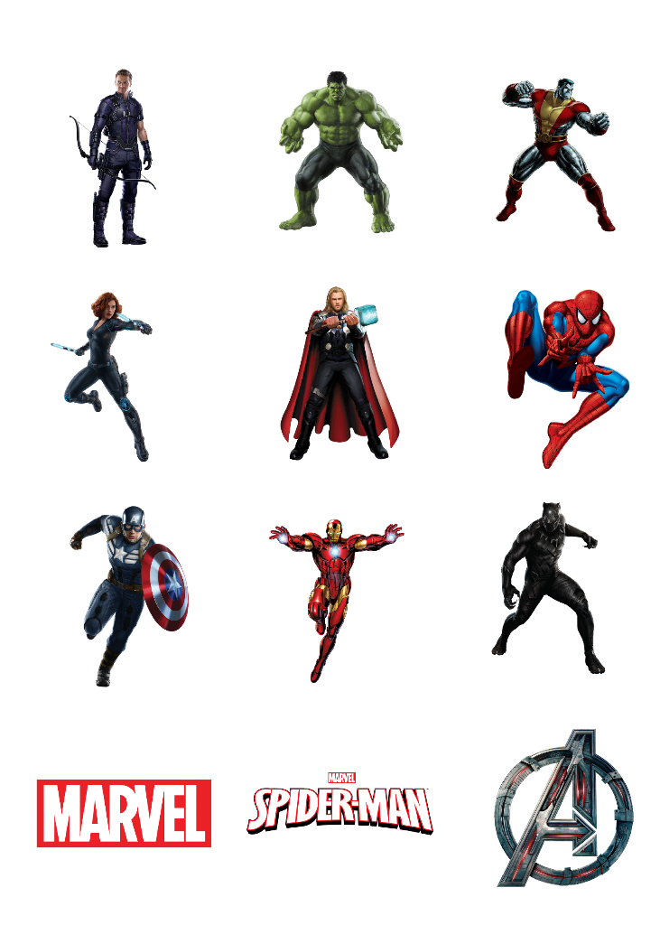 2.5" Cupcake Edible Icing Image - Assorted Comic Hero