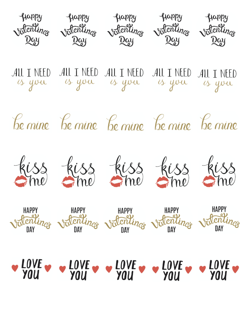 Edible Icing Cupcake Cake Topper Image Valentine's Day Kiss me love you all I need is you