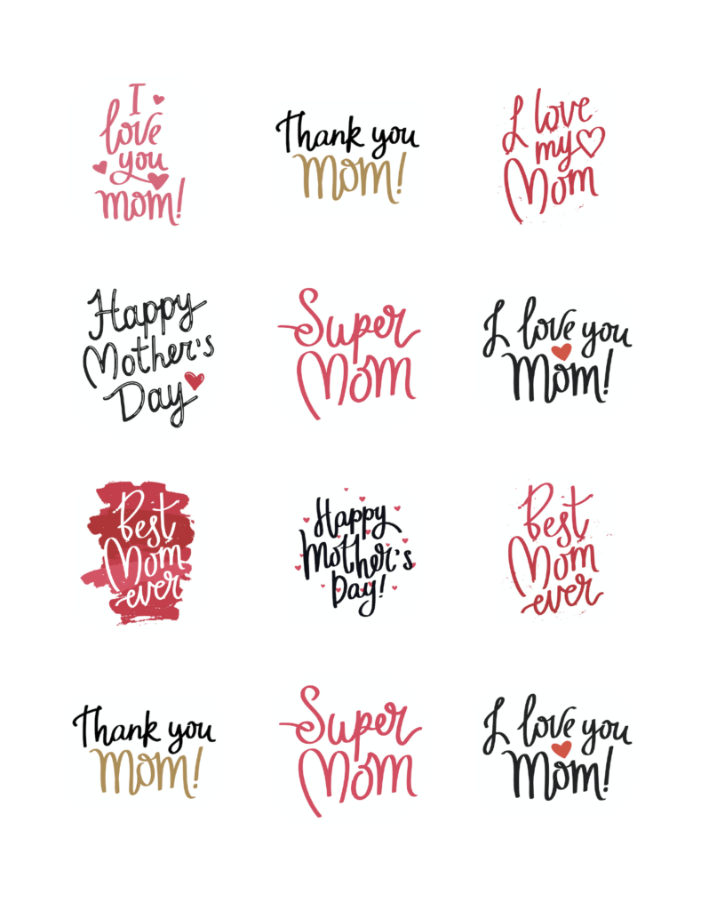 Edible Icing Cupcake Cake Topper Image Mother's Day I love you mom super mum