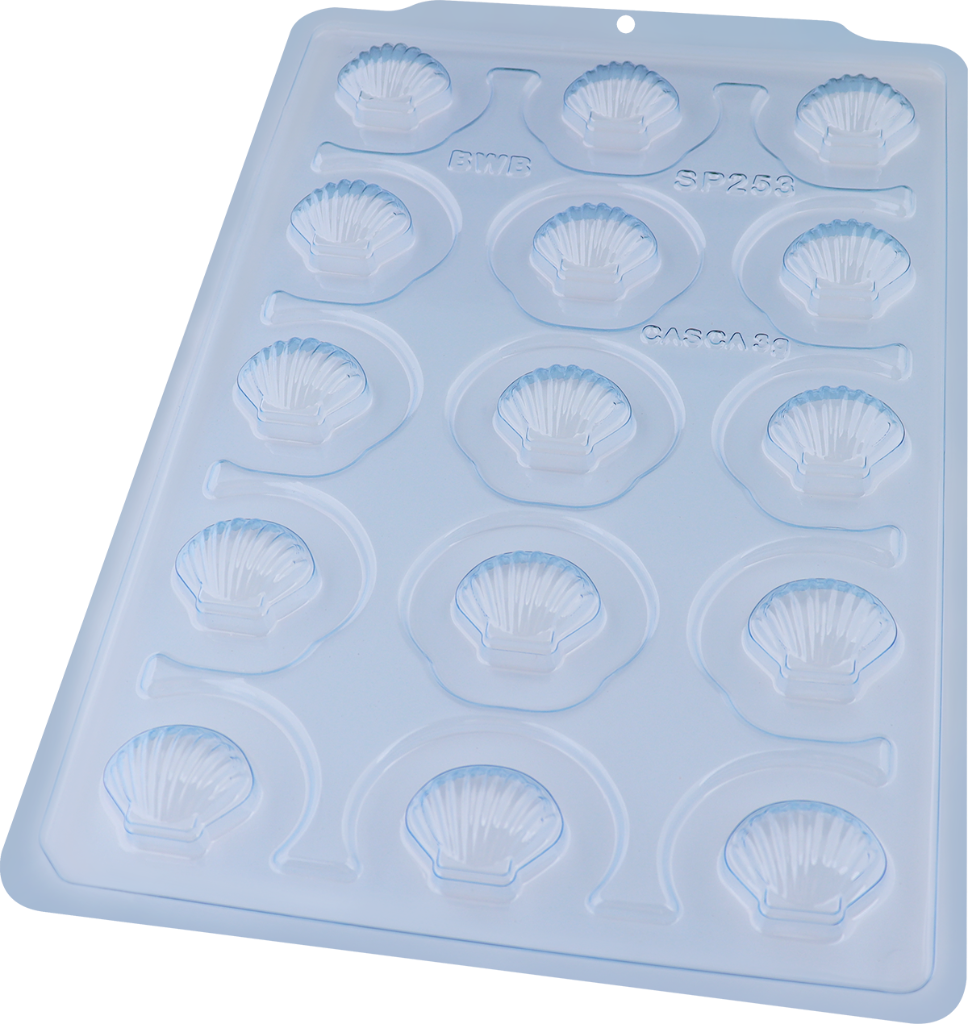 Plastic 3 Piece Chocolate Mould - Clam Shell