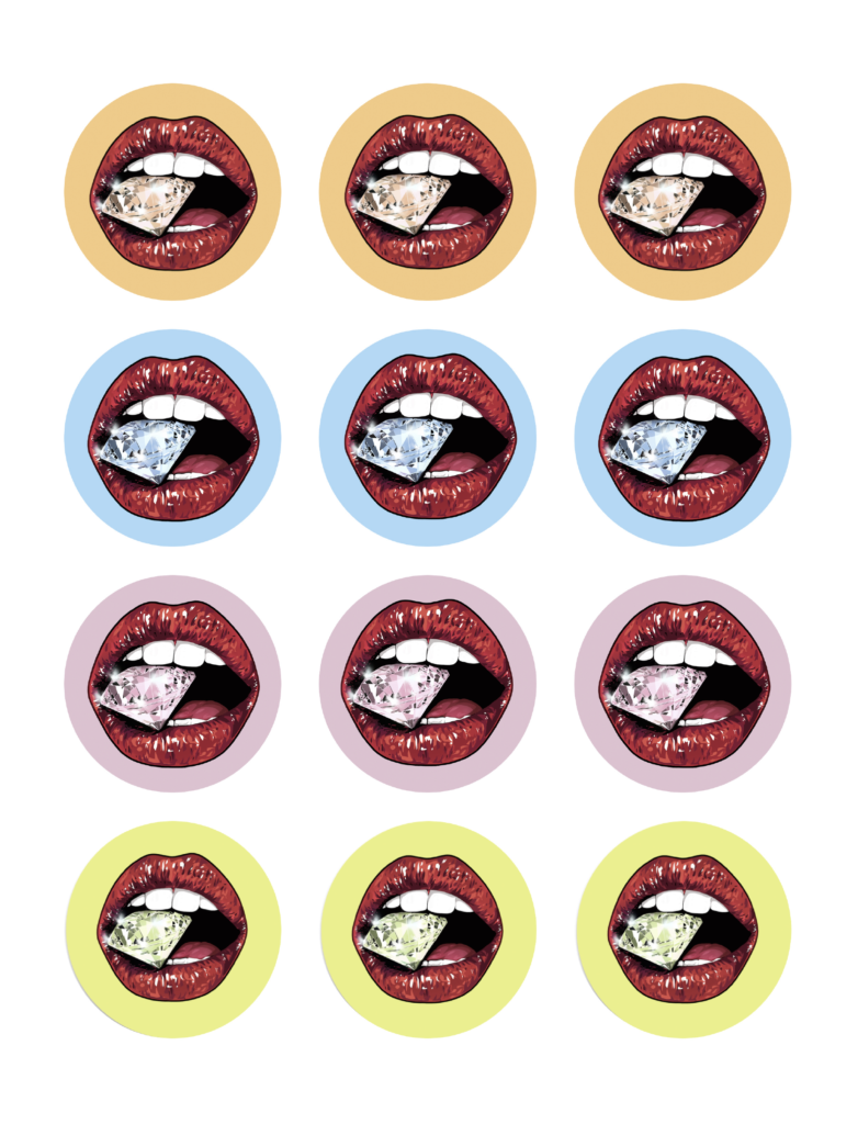 Edible Icing Cake Image sexy colourful lips