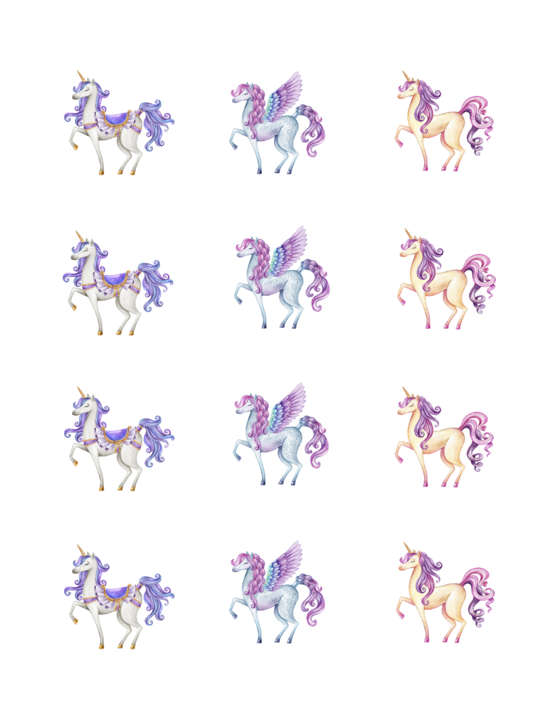 Edible Icing Cake Image unicorns