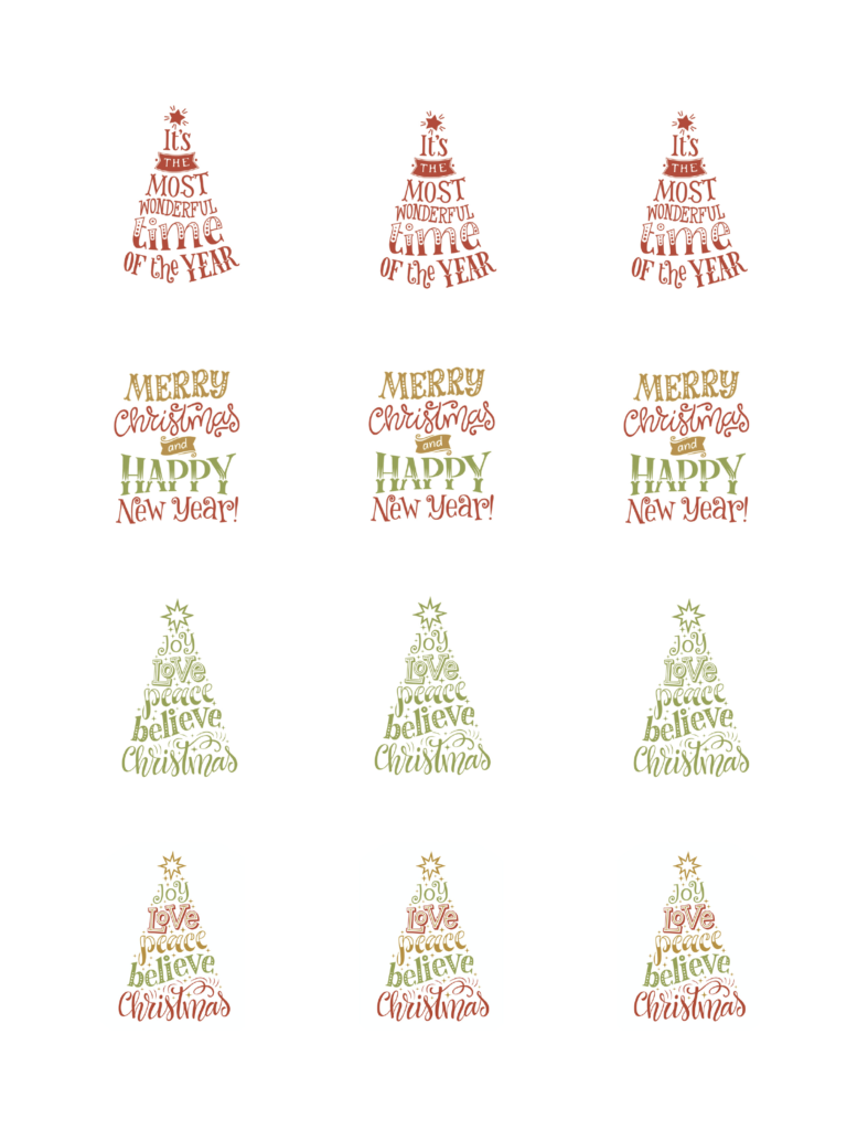 2.1" edible icing images cake toppers cupcake christmas wishes