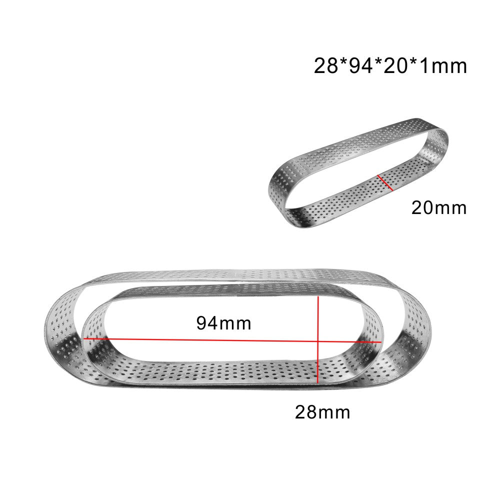 Stainless Steel Perforated Tart Ring - Oval 94mm | Cakers Paradise ...