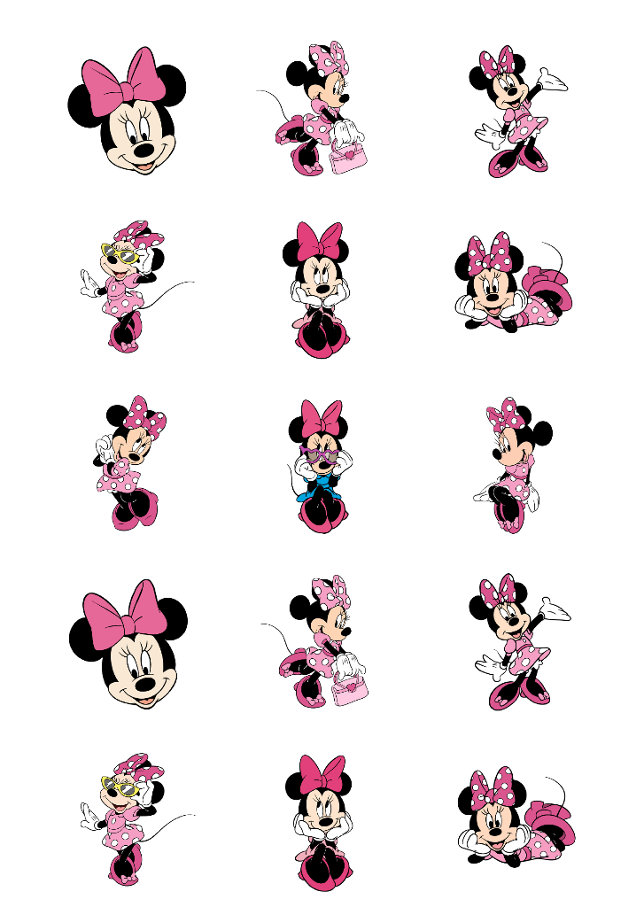 2" Cupcake Edible Icing Image - Minnie Mouse
