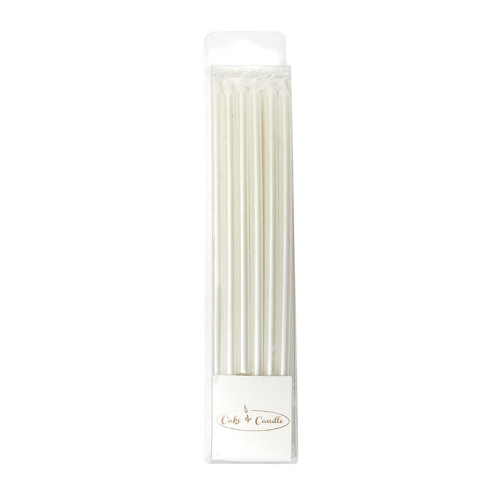 cake candles tall white pack of 12
