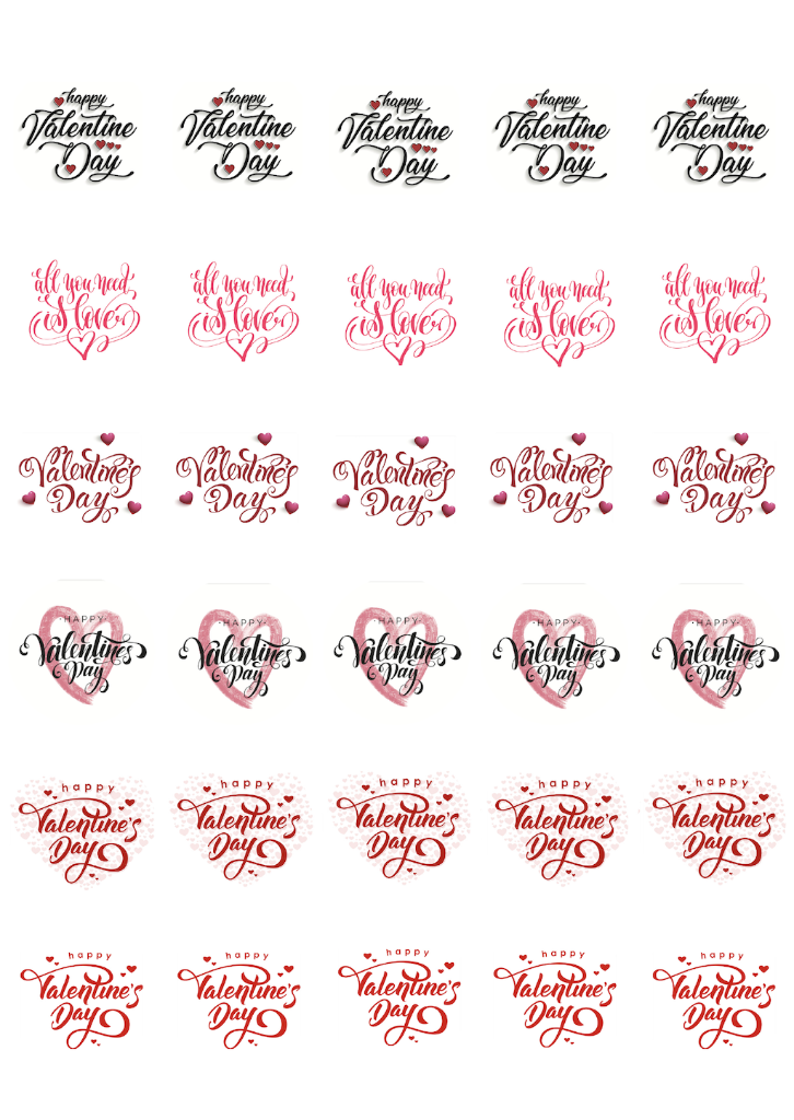 Edible Icing Cupcake Cake Topper Image Happy Valentine's Day