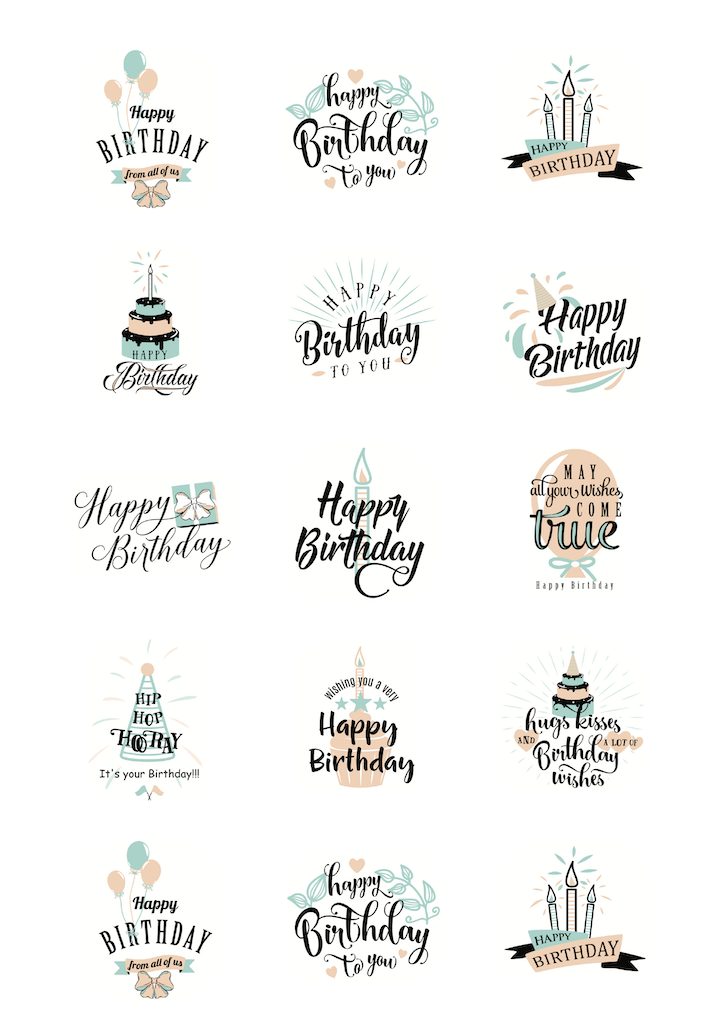 Edible Icing Cupcake Cake Topper Image happy birthday