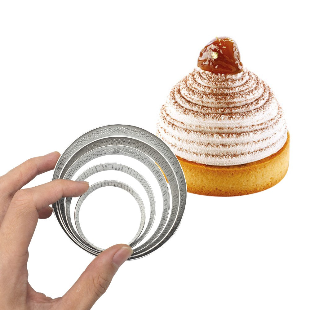 Stainless Steel Perforated Tart Ring - Round 8cm | Cakers Paradise ...