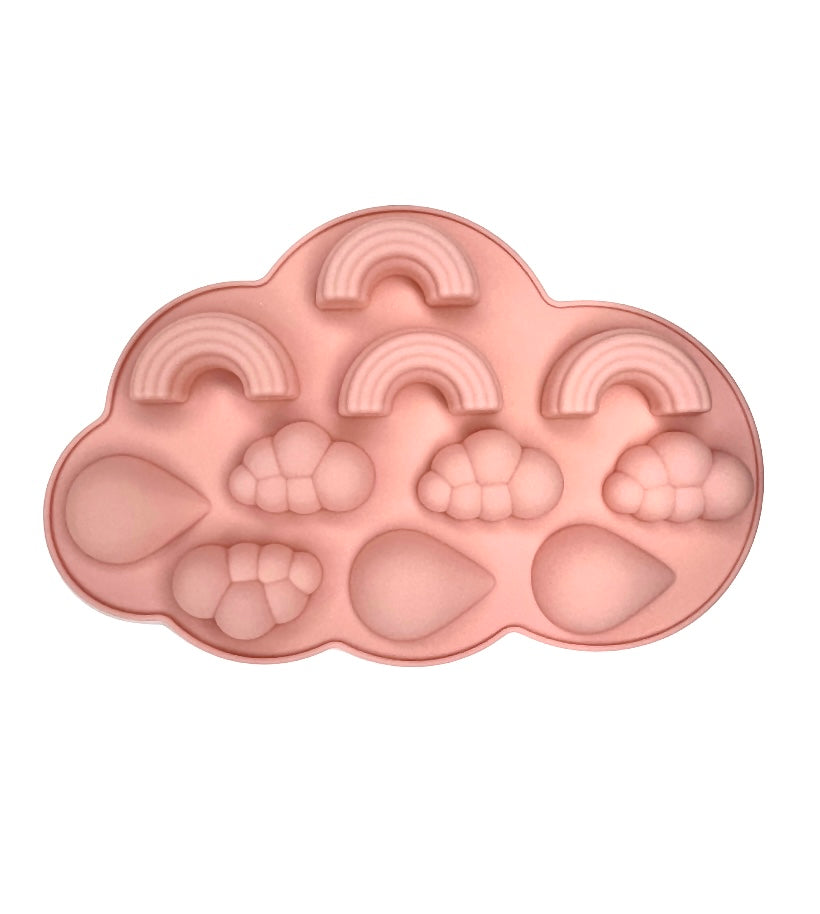 silicone mould fluffy clouds raindrops rainbow