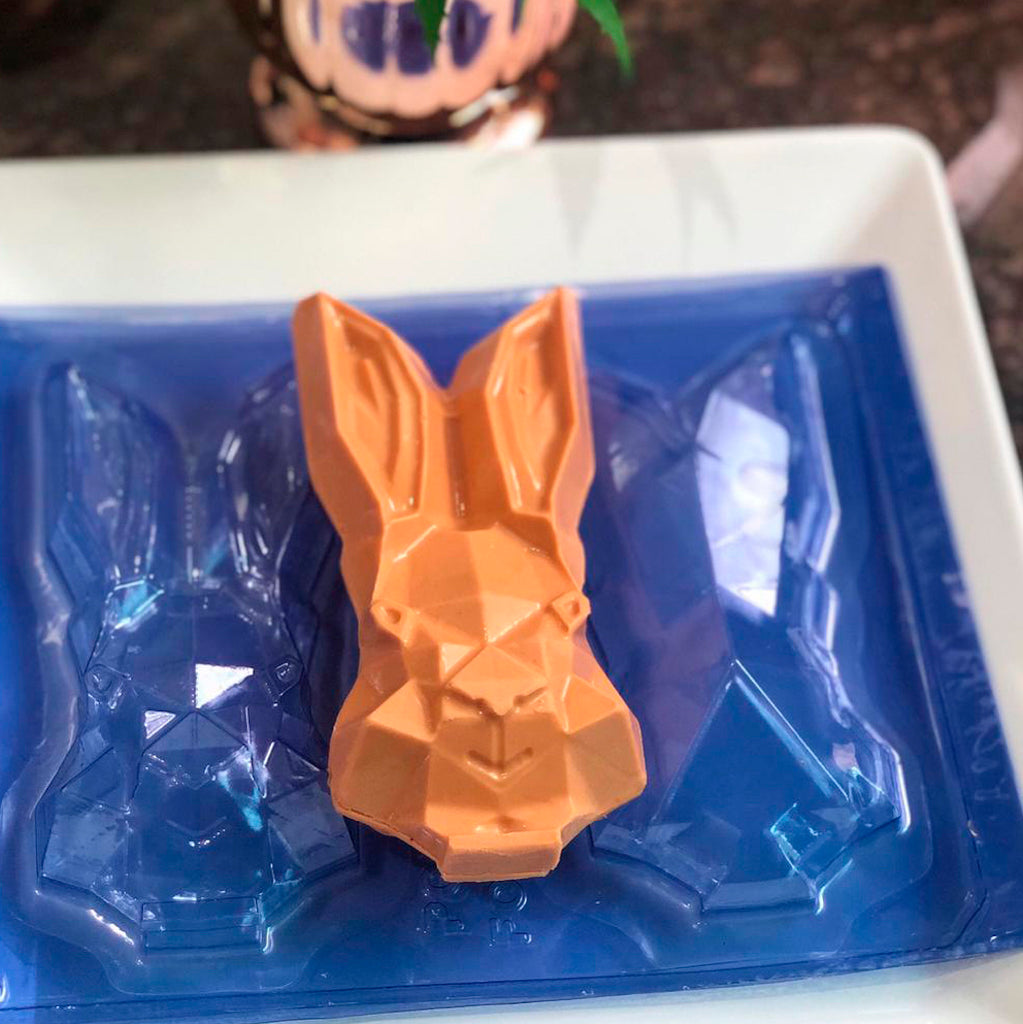 Plastic 3 Piece Chocolate Mould - Geo Easter Bunny Portoforma