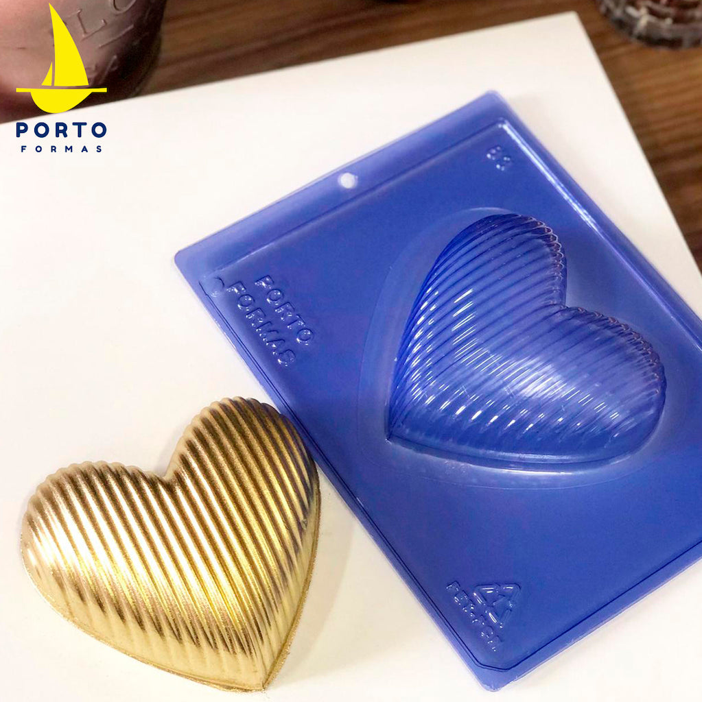 Plastic 3 Piece Chocolate Mould - textured love heart drops portoforma