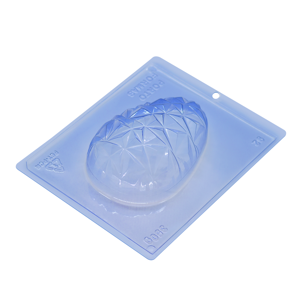 Plastic 3 Piece Chocolate Mould - Geo Easter Egg 350g
