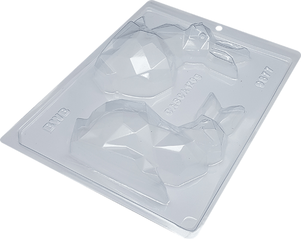 Plastic 3 Piece Chocolate Mould - Geo Easter Bunny BWB