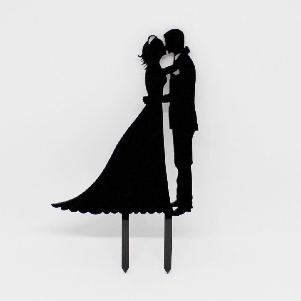 Acrylic-Black-Wedding-Cake-Topper-Decoration-Bride-Groom-Couple-Mr-Mrs-272817293293