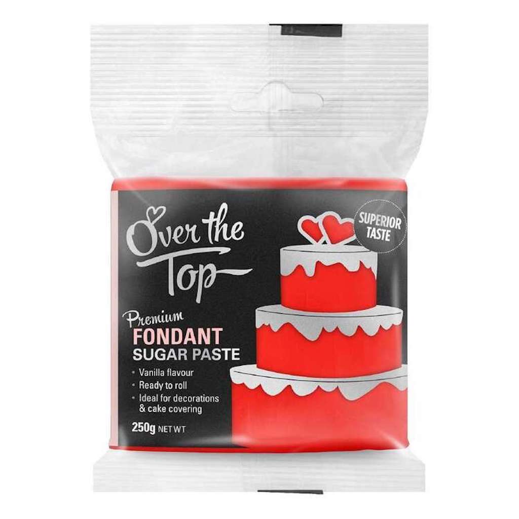 Over the Top Vanilla Flavoured Fondant 250g - Super Red