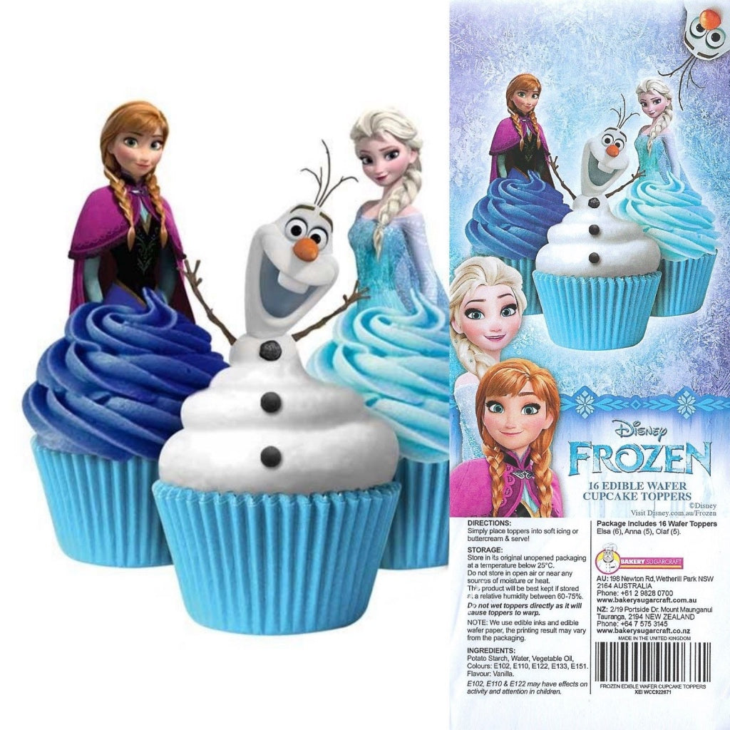 Edible Wafer Cupcake Toppers - Snow Queen