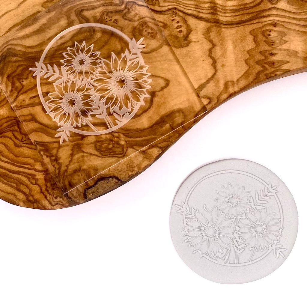 acrylic cookie stamp fondant embosser debosser daisy flowers