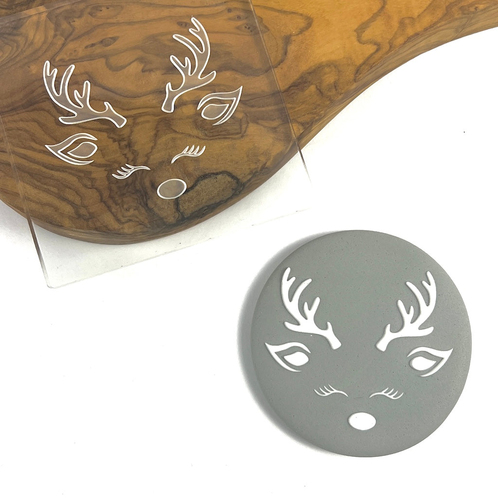 acrylic cookie stamp fondant embosser christmas reindeer
