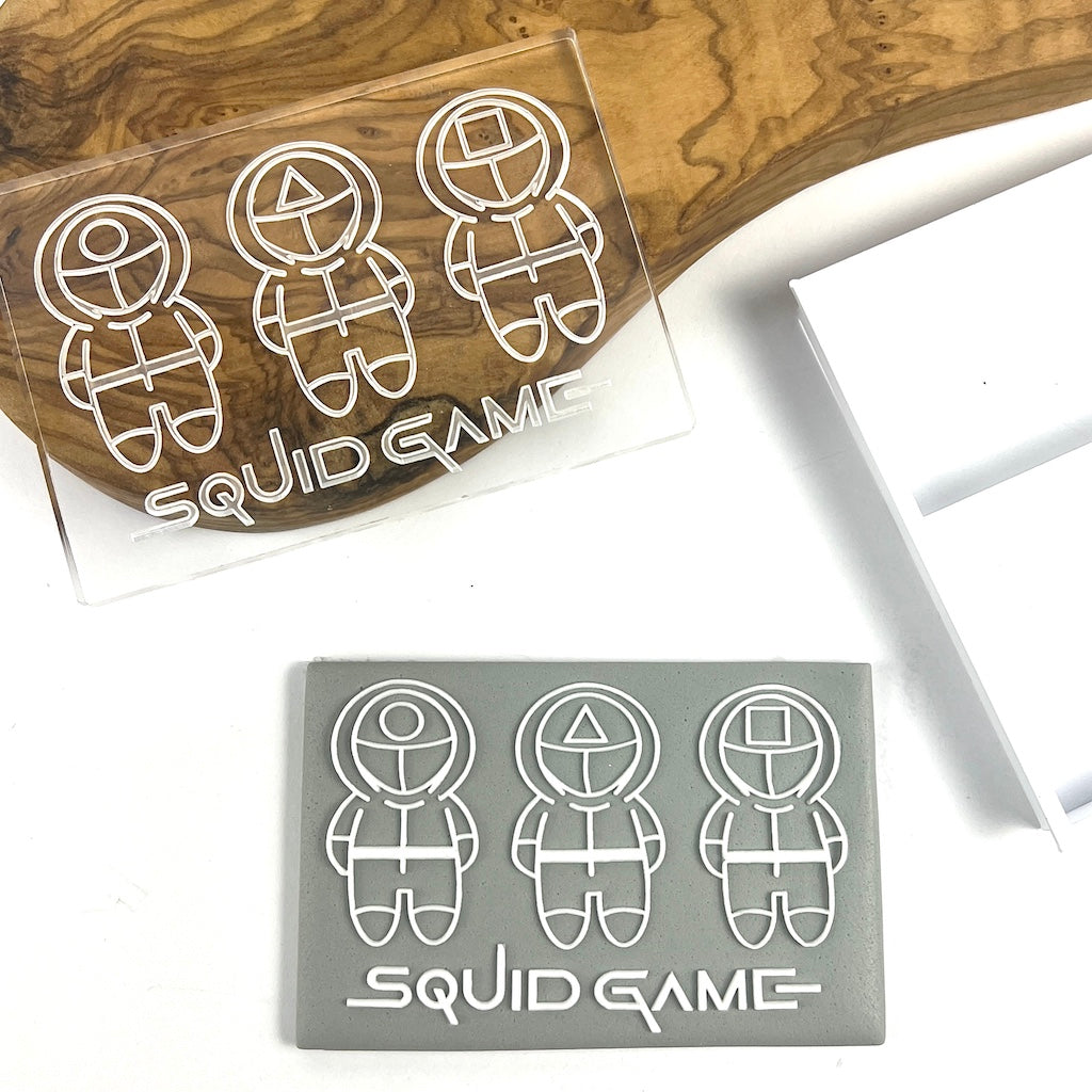 acrylic cookie stamp fondant embosser cookie cutter squid game characters