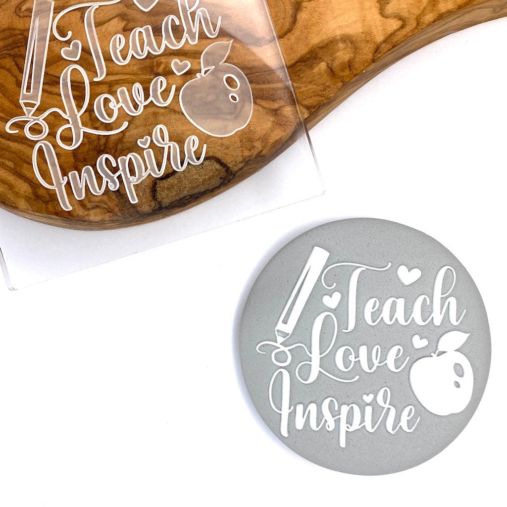 Cookie stamp fondant embosser teach love inspire