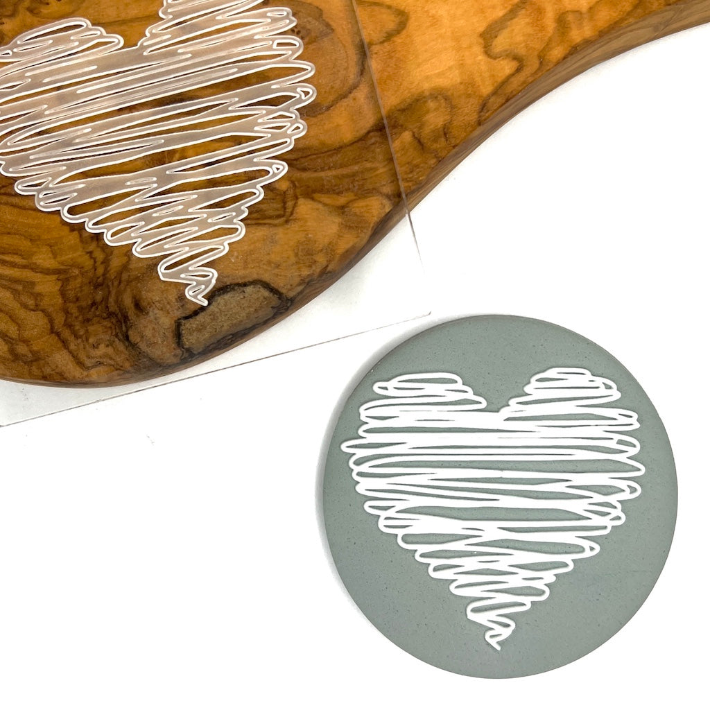 cookie stamp fondant embosser love heart line art