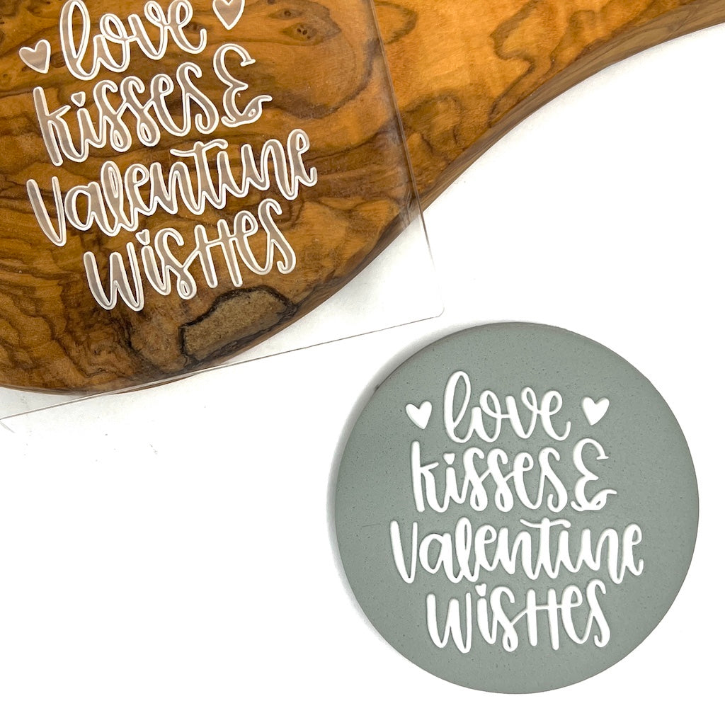 cookie stamp fondant embosser love kisses valentine wishes