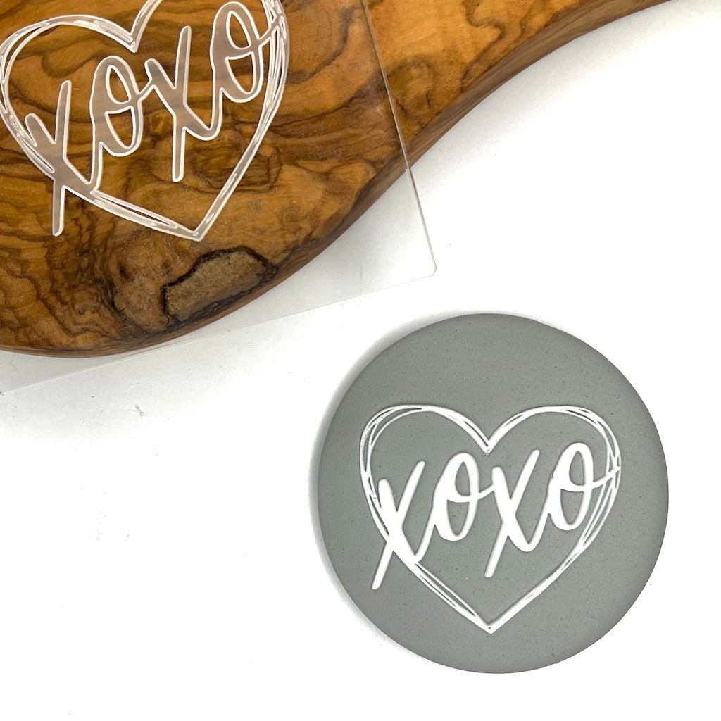 cookie stamp fondant embosser XOXO love heart