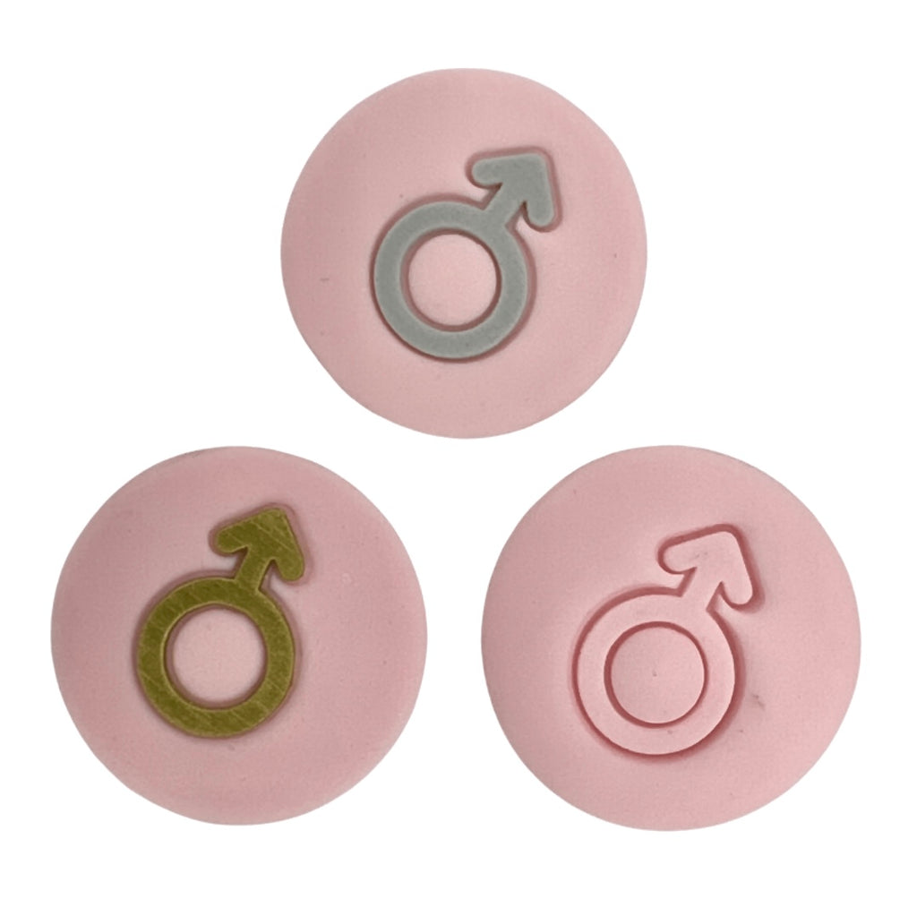 sucreglass cookie stamp fondant debosser baby shower boy or girl gender symbols baby shower gender reveal