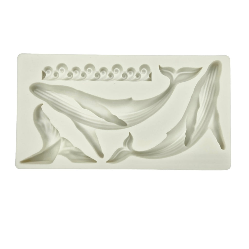 whales and waves silicone mould