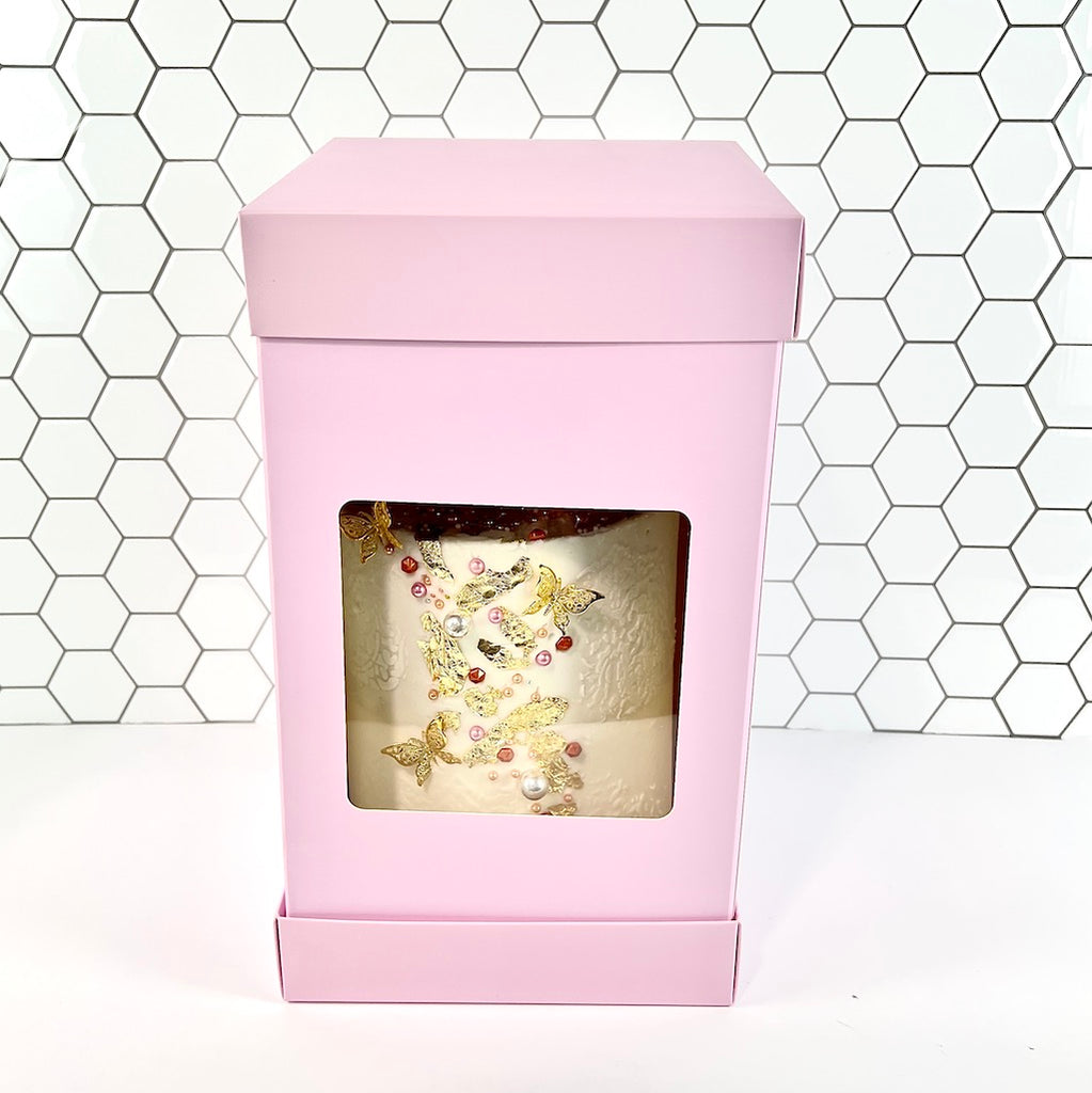 Olbaa 14" tall cake box blossom pink