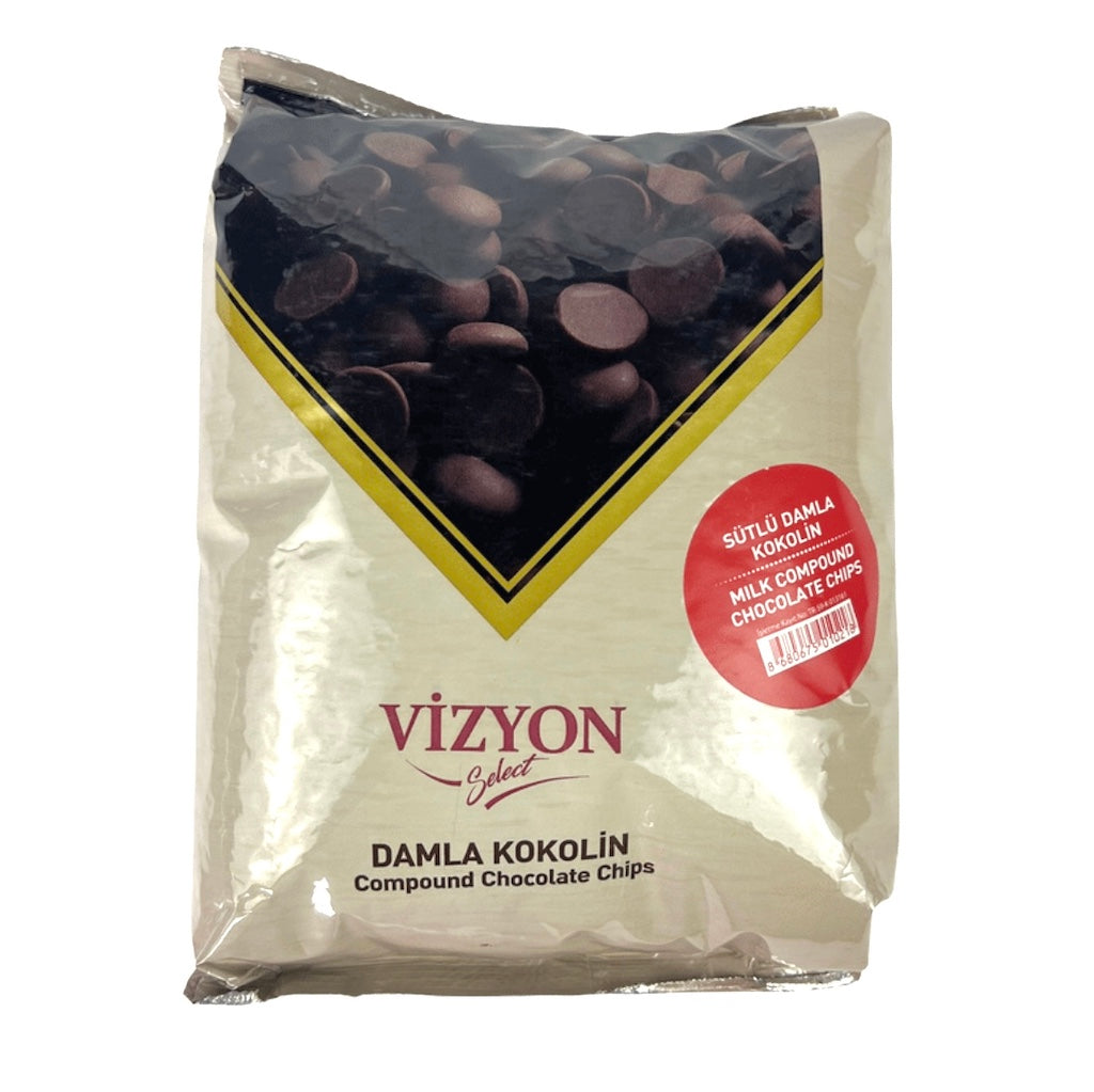 Vizyon Compound Milk Chocolate Chips - 1kg