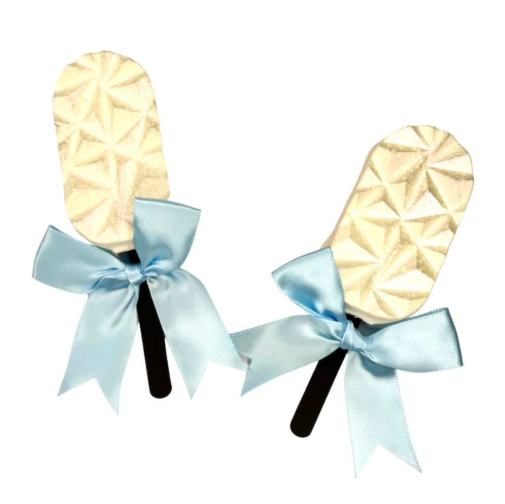 More Bows Satin Cakesicle Bows 8cm 12 Pack – Powder Puff Blue