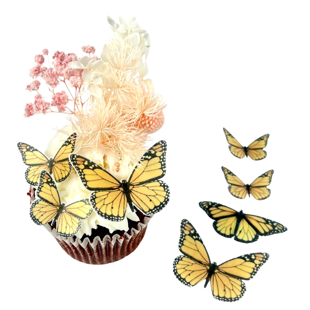 Edible Wafer Cupcake Toppers - Monarch Butterflies 25pc