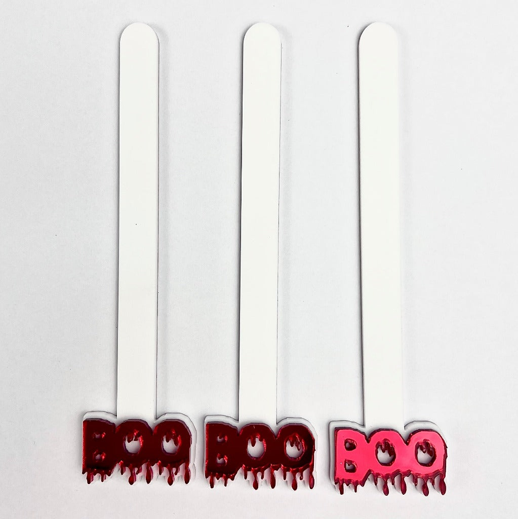 Acrylic Popsicle - Cakesicle Sticks - Halloween BOO 8pc