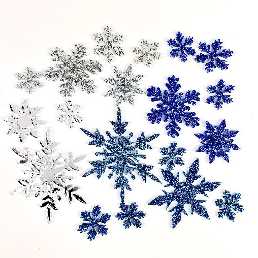 Cake Topper Charms - Snowflakes 15pc