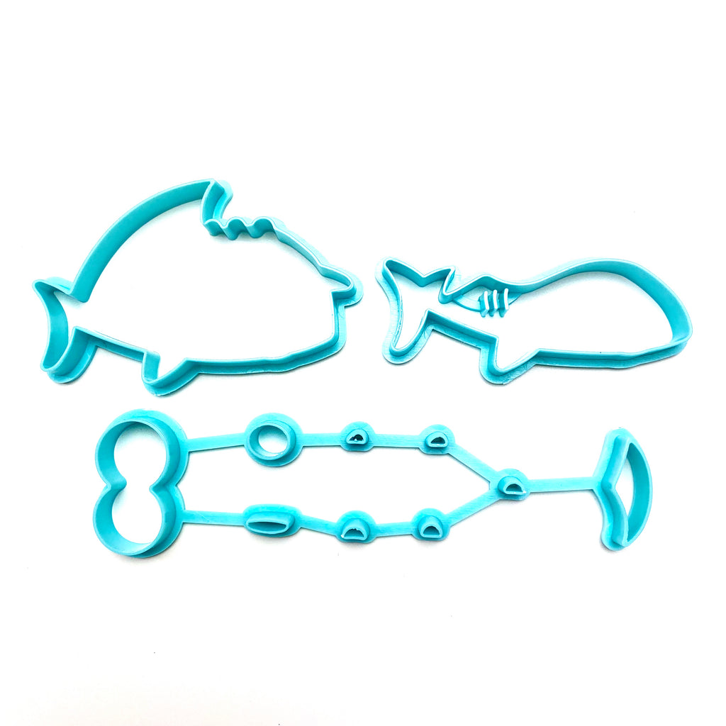 Baby shark plastic cookie cutter detailed