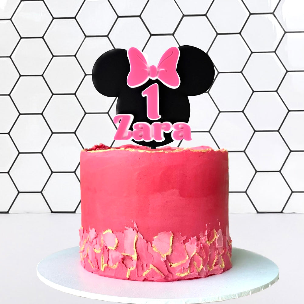 Layered Custom Name Acrylic Birthday Cake Topper - Minnie
