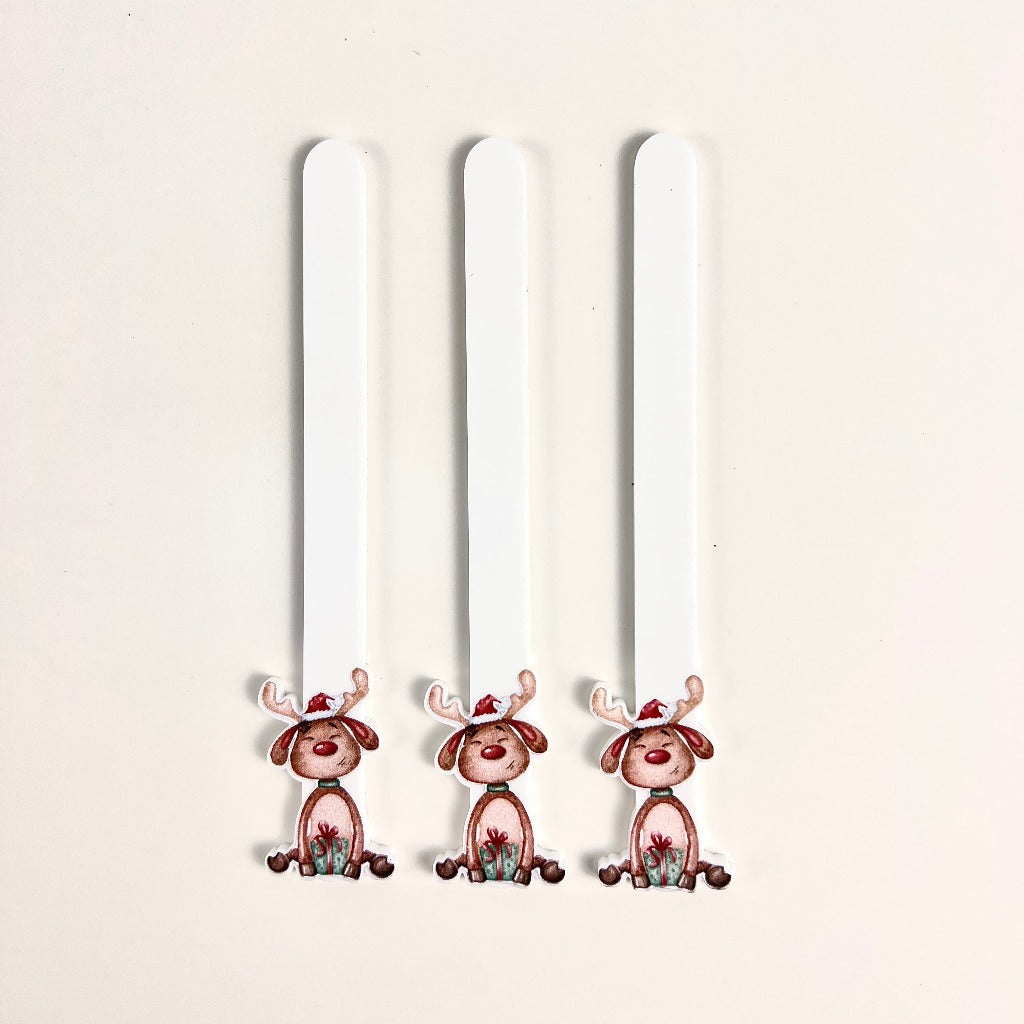 Acrylic Popsicle - Cakesicle Sticks - Reindeer 8pc