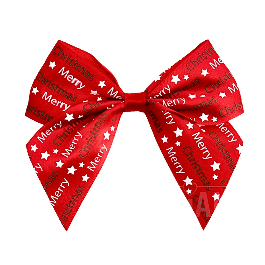 Satin Cakesicle Bows 10cm 6 Pack - Merry Christmas Red Cakers Paradise