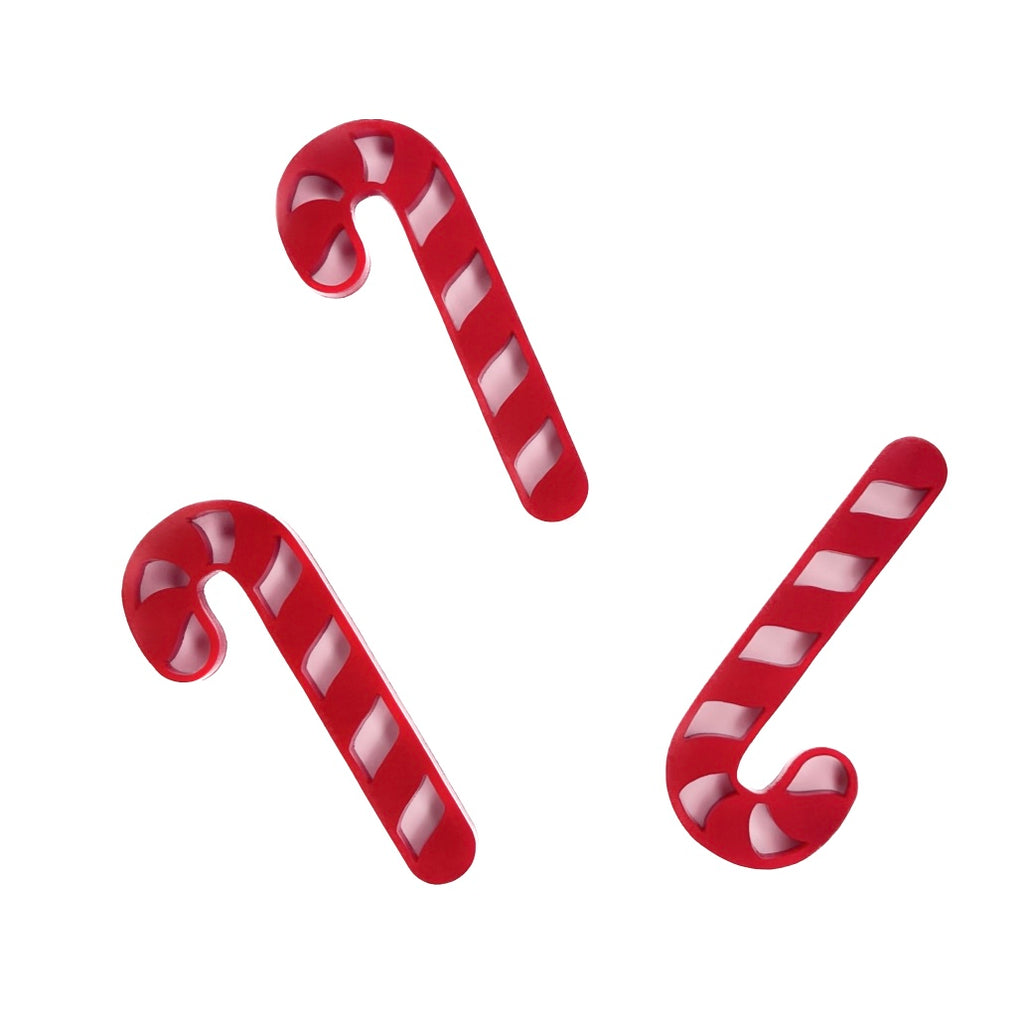 Acrylic Cupcake Topper Charms - Christmas Candy Cane 6pc Cakers Paradise