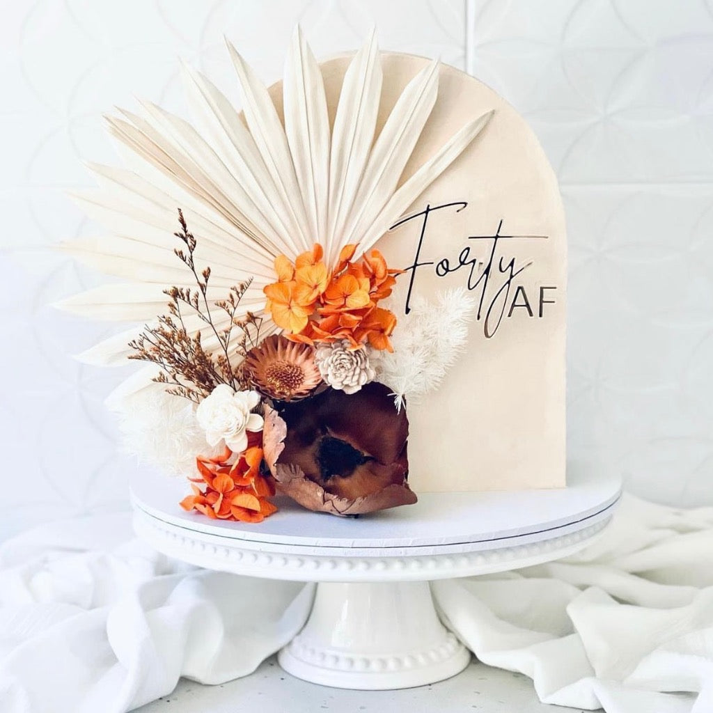 Double Layered Acrylic Birthday Cake Fropper - Forty AF
